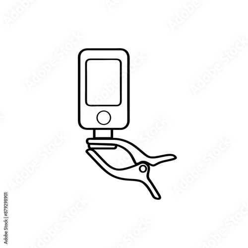 Tuner icon guitar, ukulele, violin and other musical instruments. Outline vector icon.