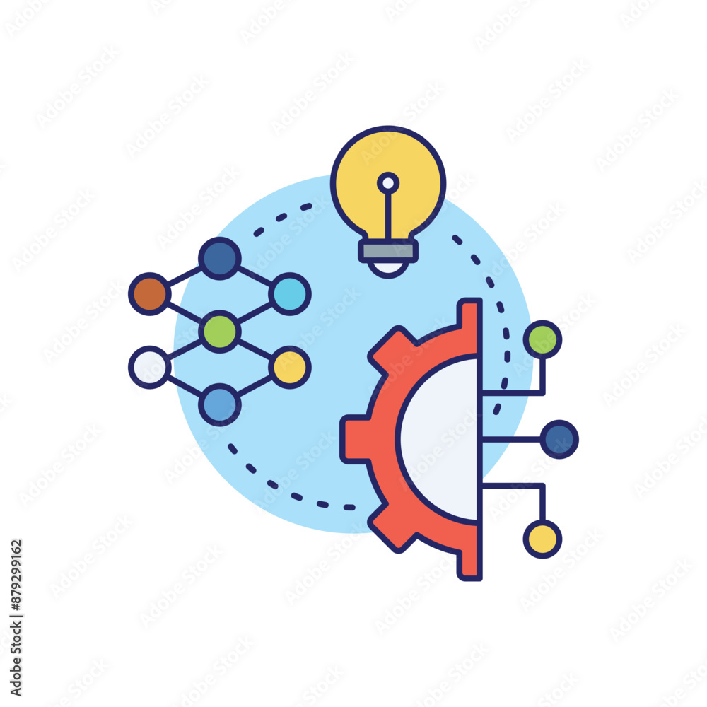 Obraz premium Deep Learning vector icon