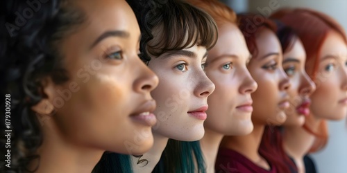 Women with Diverse Skin Tones. Concept Empowering Women, Beauty Diversity, Skin Tone Representation, Inclusive Portraits, Ethnic Beauty photo
