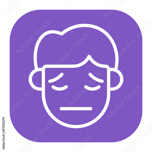 Pensive icon vector image. Can be used for Human Emotions.