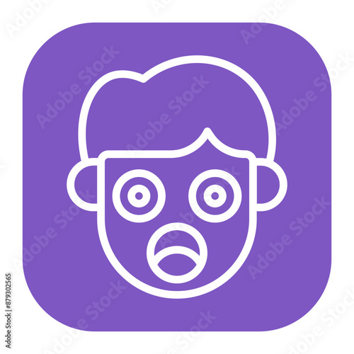 Shocked icon vector image. Can be used for Human Emotions.