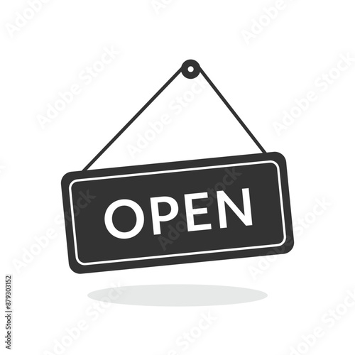 Open sign icon isolated vector illustration.