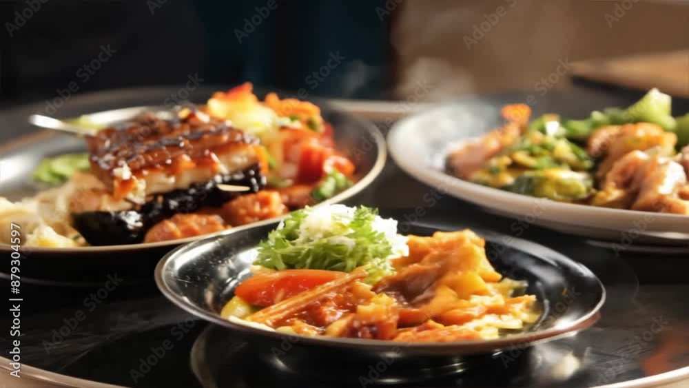 A colorful plate of grilled chicken and fresh vegetables makes a delicious and healthy meal A colorful plate of grilled chicken and fresh vegetables makes a delicious and healthy meal