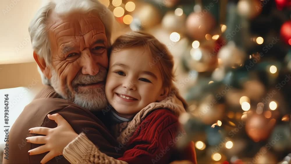 Grandpa and Granddaughter hugging Grandpa and Granddaughter hugging