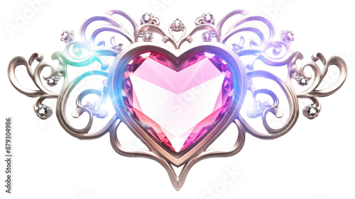 Wallpaper Mural PNG Heart border jewelry white background illuminated. Torontodigital.ca