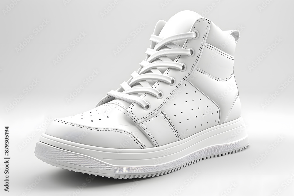 3D white model of sneakers mock up isolated on white background 3D white model of sneakers mock up isolated on white background