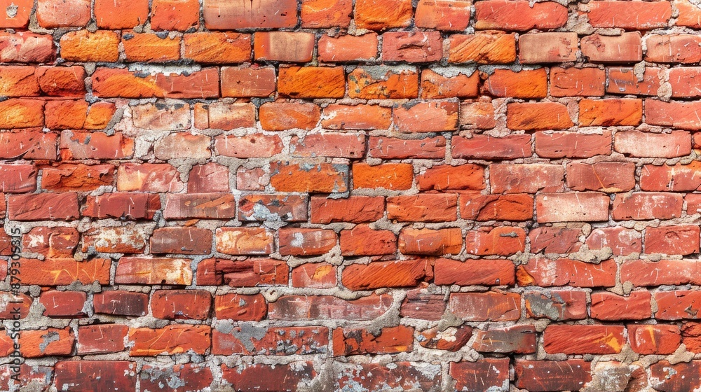 Obraz premium Weathered red brick wall texture Blank space for text or image