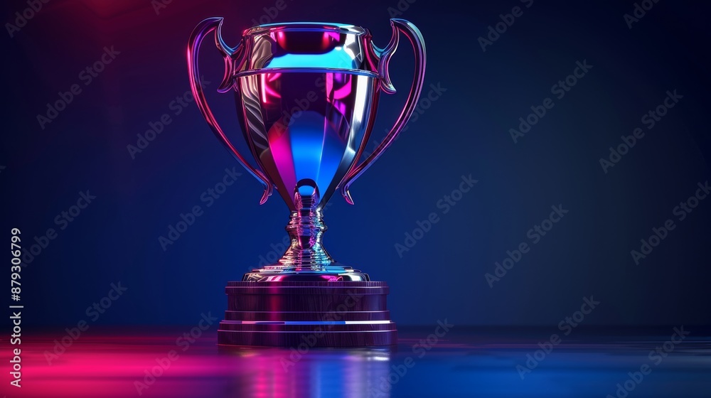 A stylized 3D illustration of a trophy with a sleek and modern design, perfect for sports branding and advertising. A stylized 3D illustration of a trophy with a sleek and modern design, perfect for sports branding and advertising.