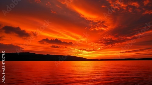  Sunsets fiery embrace on the horizon