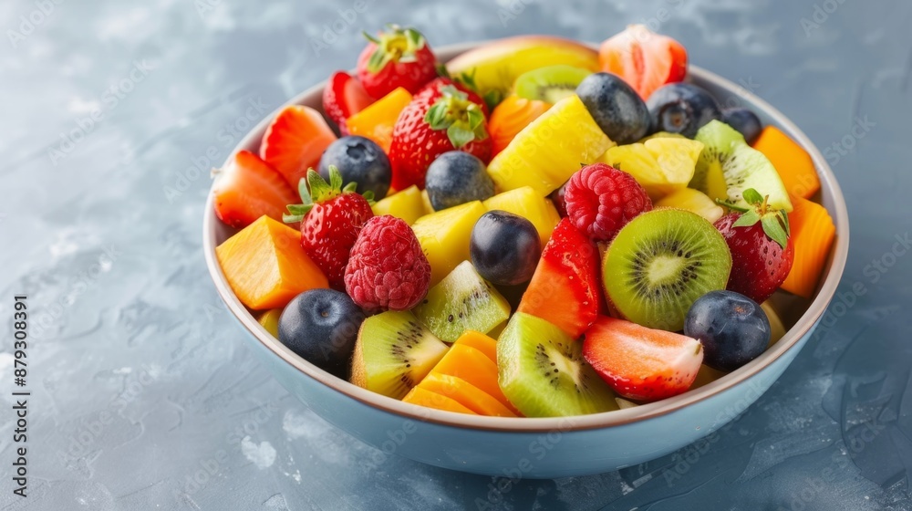 A variety of colorful fruits in a bowl, emphasizing nutritious and healthy snacks. High quality images A variety of colorful fruits in a bowl, emphasizing nutritious and healthy snacks. High quality images