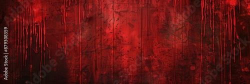 Grunge Red. Haunted and Skittish Red Concrete Wall Texture for Horror Poster Design photo