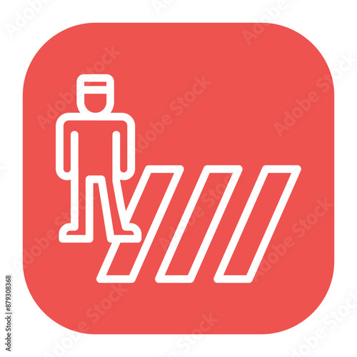 Pedestrian Crossing icon vector image. Can be used for Driving School.