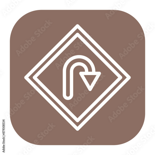 U-Turn icon vector image. Can be used for Driving School.