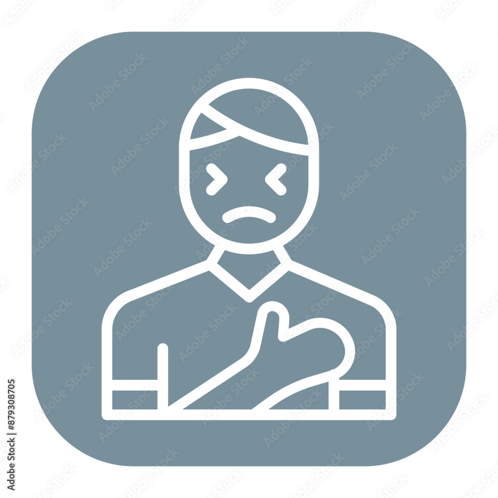 Chest Pain icon vector image. Can be used for Body Ache. Chest Pain icon vector image. Can be used for Body Ache.