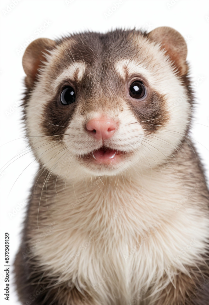 Ferret, isolated on a white background in commercial photography Ferret, isolated on a white background in commercial photography