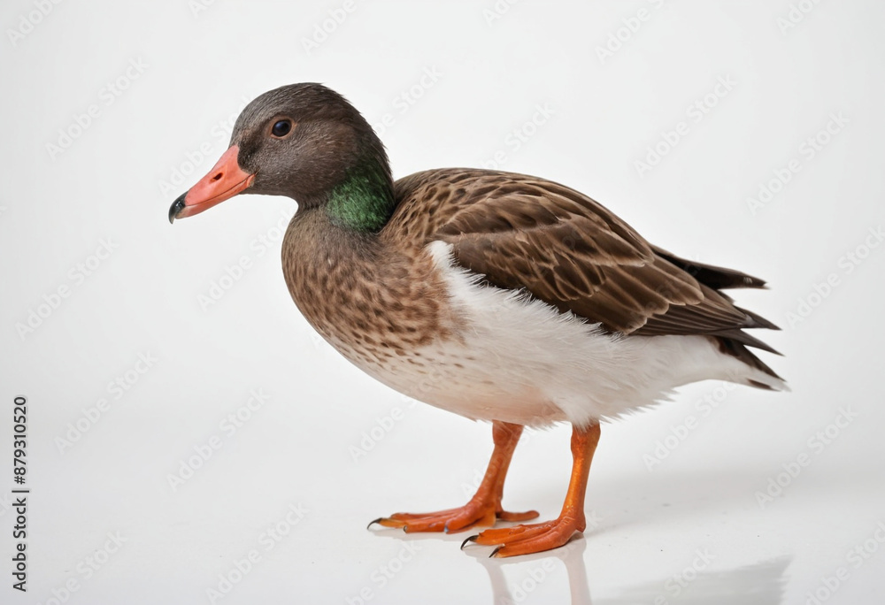 Duck, isolated on a white background in commercial photography Duck, isolated on a white background in commercial photography