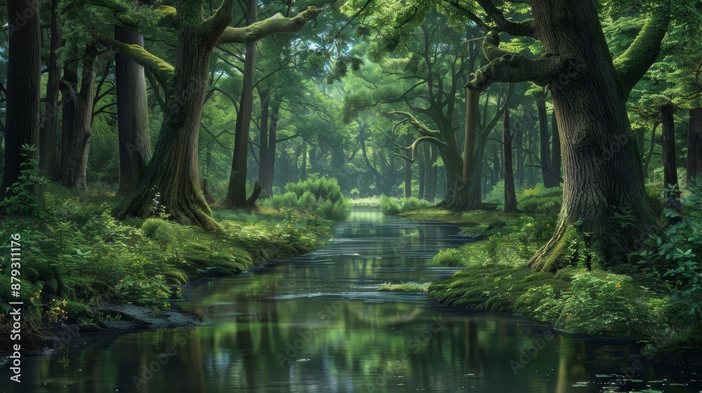 Serene Forest Stream. Serene Forest Stream.