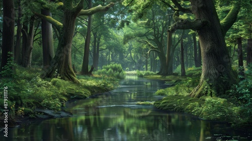Serene Forest Stream.