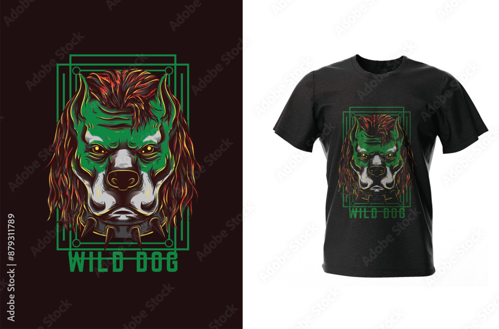 Men's Black T-Shirt with Detailed Illustration of a Pitbull Dog Wearing Dreadlocks Men's Black T-Shirt with Detailed Illustration of a Pitbull Dog Wearing Dreadlocks