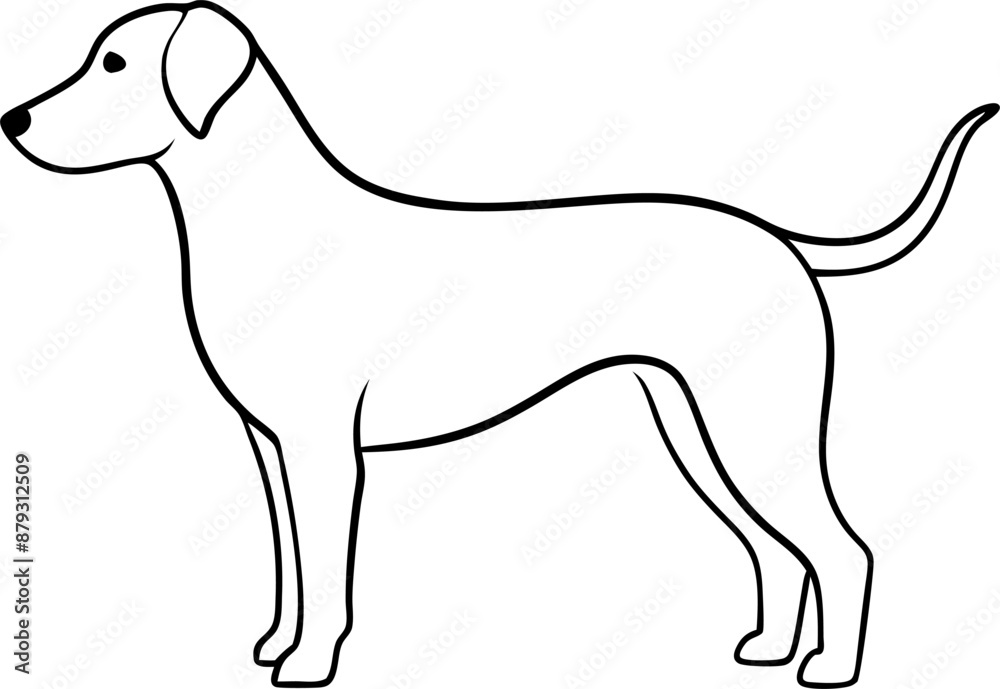 A black and white silhouette of a dog standing tall The dog looks alert and ready for anything A black and white silhouette of a dog standing tall The dog looks alert and ready for anything