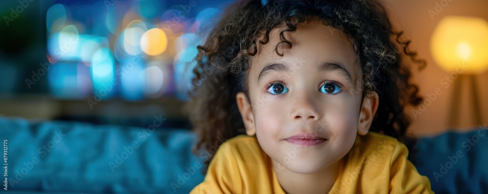 A Young Child's Face Illuminates the Joy of Connecting with Loved Ones Through a Video Call, Bringing Families Together Despite Distance, Embracing Digital Togetherness in a World of Technology A Young Child's Face Illuminates the Joy of Connecting with Loved Ones Through a Video Call, Bringing Families Together Despite Distance, Embracing Digital Togetherness in a World of Technology