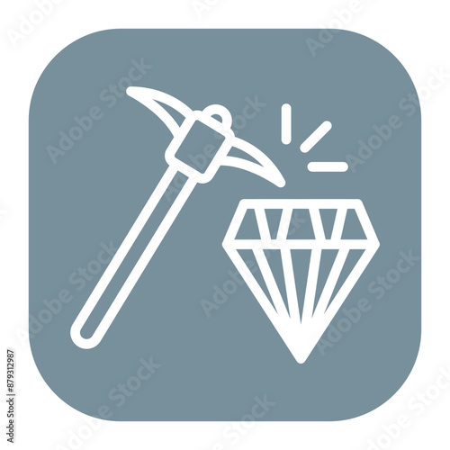 Diamond Pickaxe icon vector image. Can be used for Mining And Crafting.