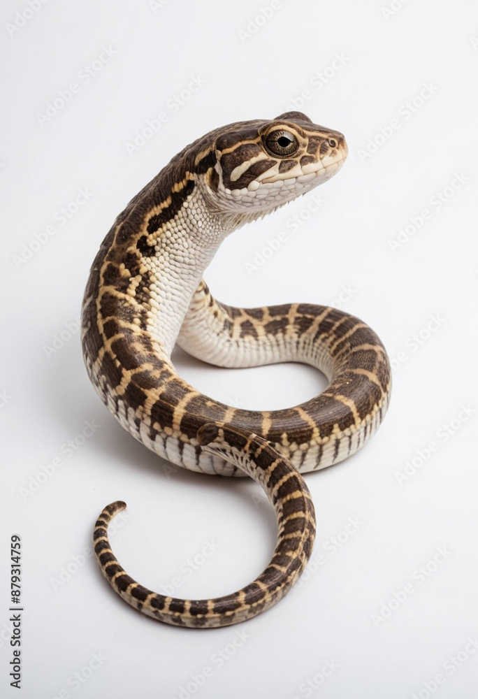 Snake, isolated on a white background in commercial photography Snake, isolated on a white background in commercial photography