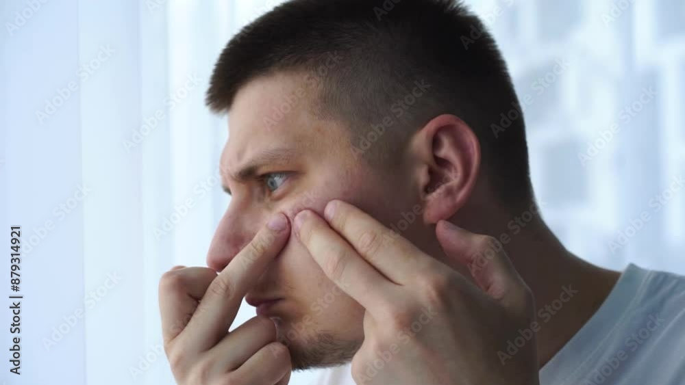 Allergic rash on the face.
Male face with acne.
Squeezing out wen on the face.
Cosmetology procedures Allergic rash on the face.
Male face with acne.
Squeezing out wen on the face.
Cosmetology procedures