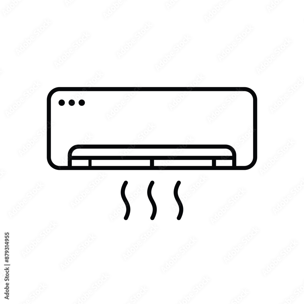 Air conditioner outline icon isolated vector illustration. Air conditioner outline icon isolated vector illustration.
