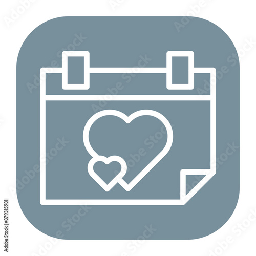 Free Download Calendar with Heart icon vector image. Can be used for Anniversary. - GFXLoad