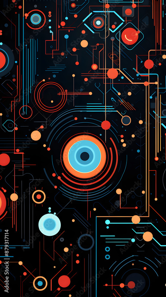 Digital futuristic elements graphics poster mobile phone background Digital futuristic elements graphics poster mobile phone background