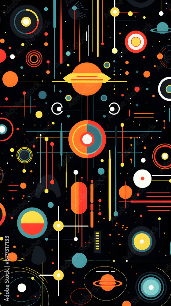 Obraz premium Digital futuristic elements graphics poster mobile phone background