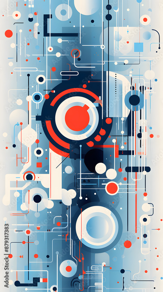 Obraz premium Digital futuristic elements graphics poster mobile phone background