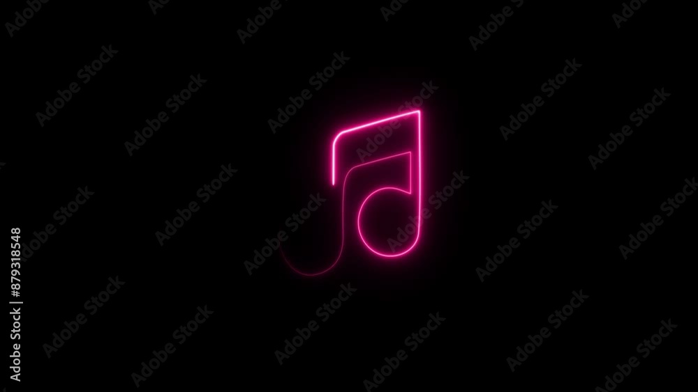 Abstract Audio icon. neon media player button. Glowing neon effect music icon on black background. Neon sign music icon animation. Abstract Audio icon. neon media player button. Glowing neon effect music icon on black background. Neon sign music icon animation.