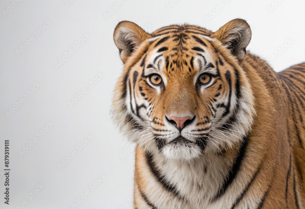 Tiger, isolated on a white background in commercial photography
