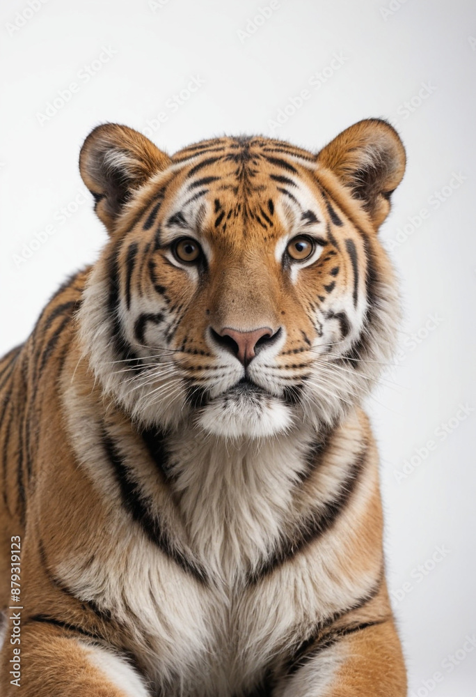 Tiger, isolated on a white background in commercial photography