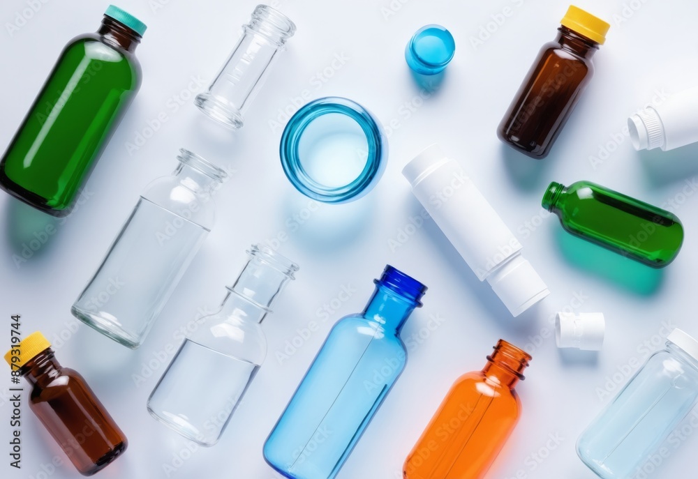 different bills and bottles for pharmaceutical and healthcare medication and drug research labs concept different bills and bottles for pharmaceutical and healthcare medication and drug research labs concept