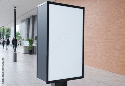 display blank clean screen or signboard mockup for offers or advertisement in public area