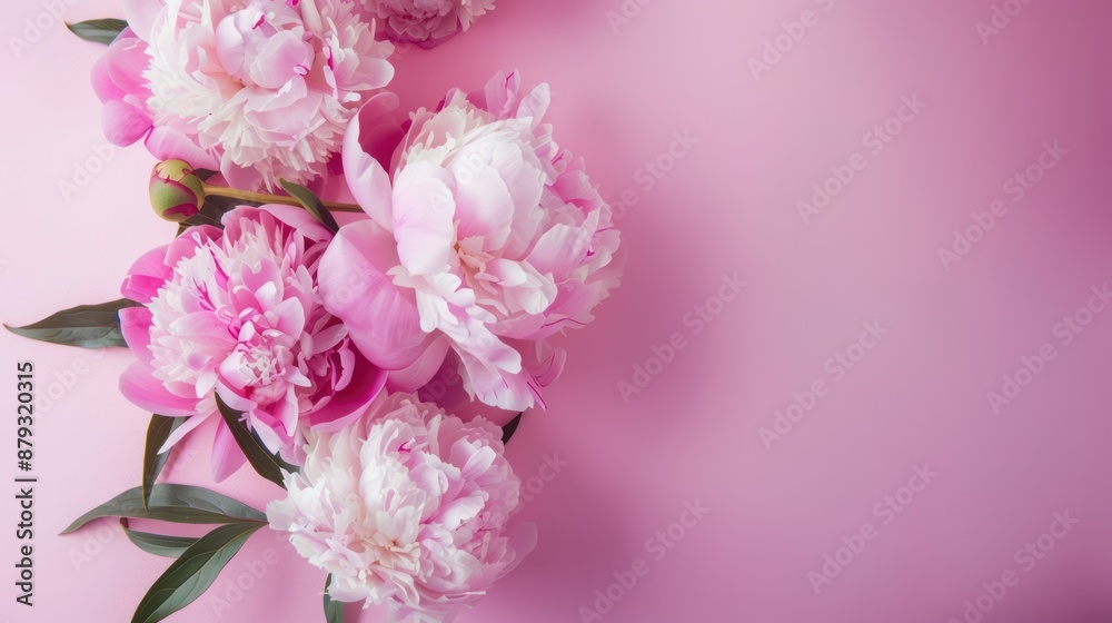 Pink Peonies on a Pink Background Pink Peonies on a Pink Background