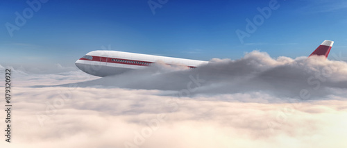 Airplane flying above cloud...