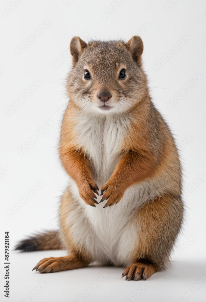 Squirrel, isolated on a white background in commercial photography Squirrel, isolated on a white background in commercial photography