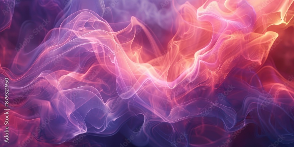 Fototapeta premium Abstract swirls of pink and orange smoke