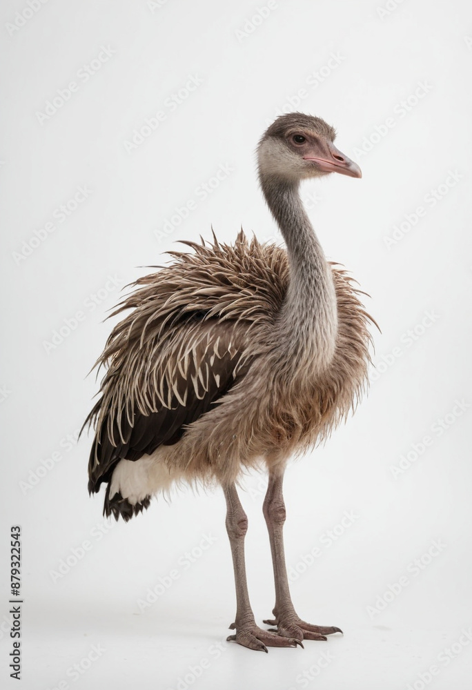 Fototapeta premium Ostrich, isolated on a white background in commercial photography