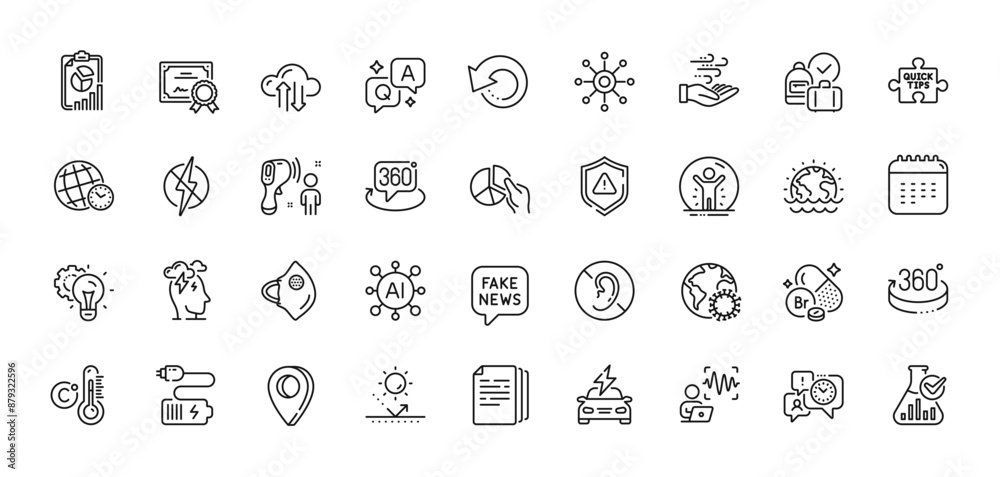 Time management, Copy documents and Bromine mineral line icons pack. AI, Question and Answer, Map pin icons. Attention, No hearing, Antistatic web icon. Vector Time management, Copy documents and Bromine mineral line icons pack. AI, Question and Answer, Map pin icons. Attention, No hearing, Antistatic web icon. Vector