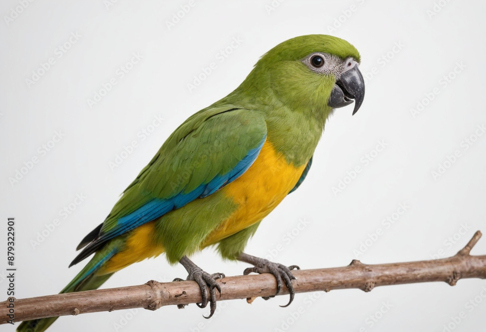 Fototapeta premium Parrot, isolated on a white background in commercial photography