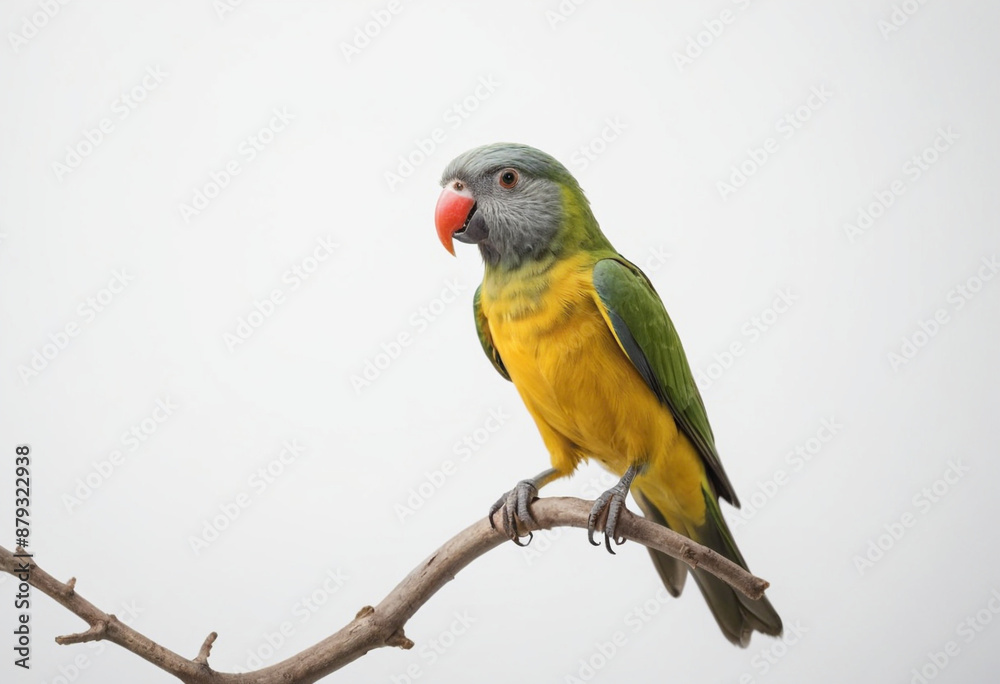 Parrot, isolated on a white background in commercial photography Parrot, isolated on a white background in commercial photography