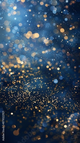 Beautiful abstract background for banner, poster, or many more. Abstract background new year. Blue and gold fireworks and celebrating holiday.