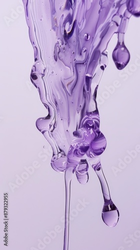 Purple liquid splash with dynamic flow, abstract art concept