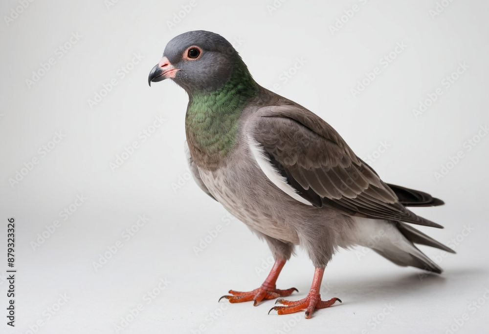 Obraz premium Pigeon, isolated on a white background in commercial photography