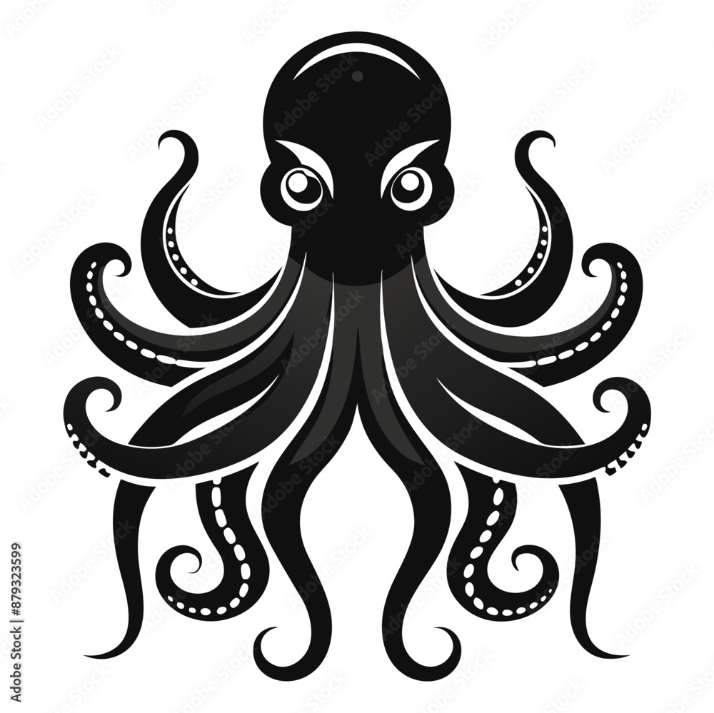 black octopus icon vector black octopus icon vector